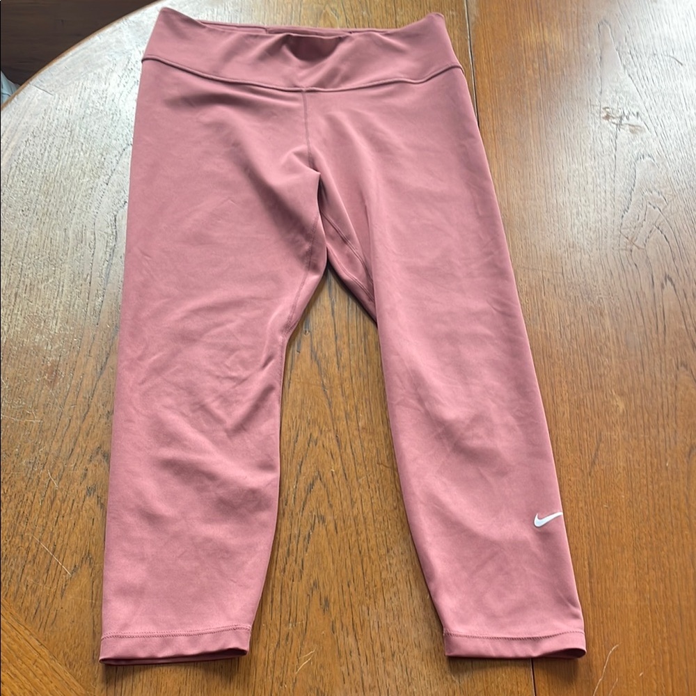 Nike Pink Stretch Capris with Wide Waistband